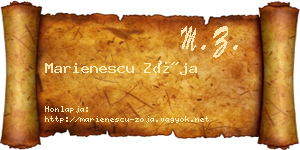 Marienescu Zója névjegykártya